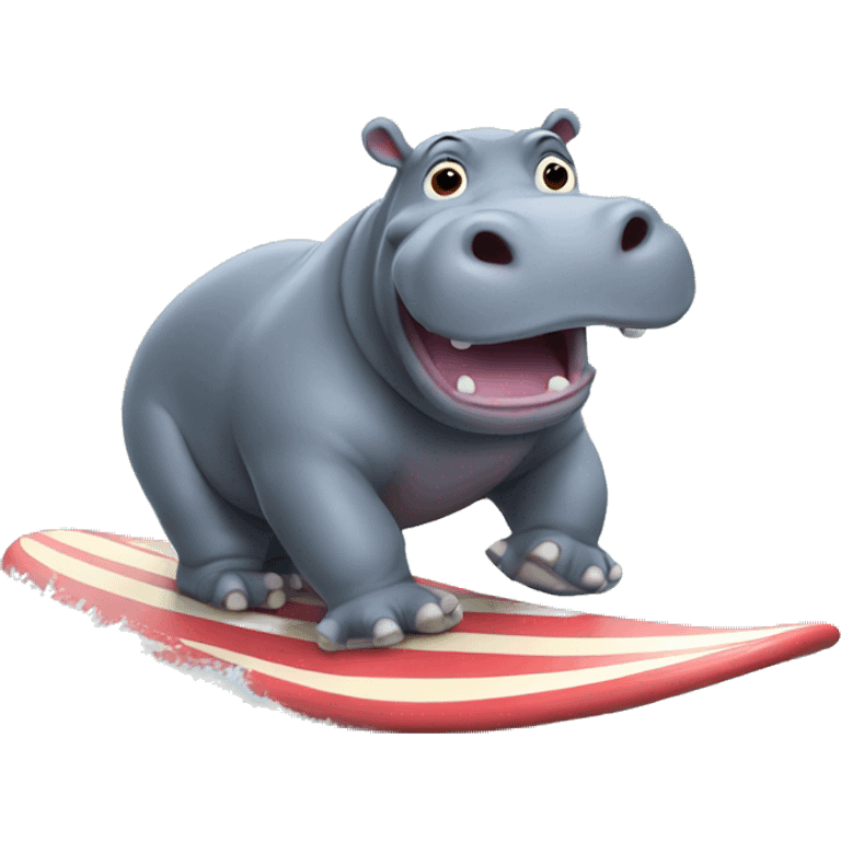 Hippo surfing emoji