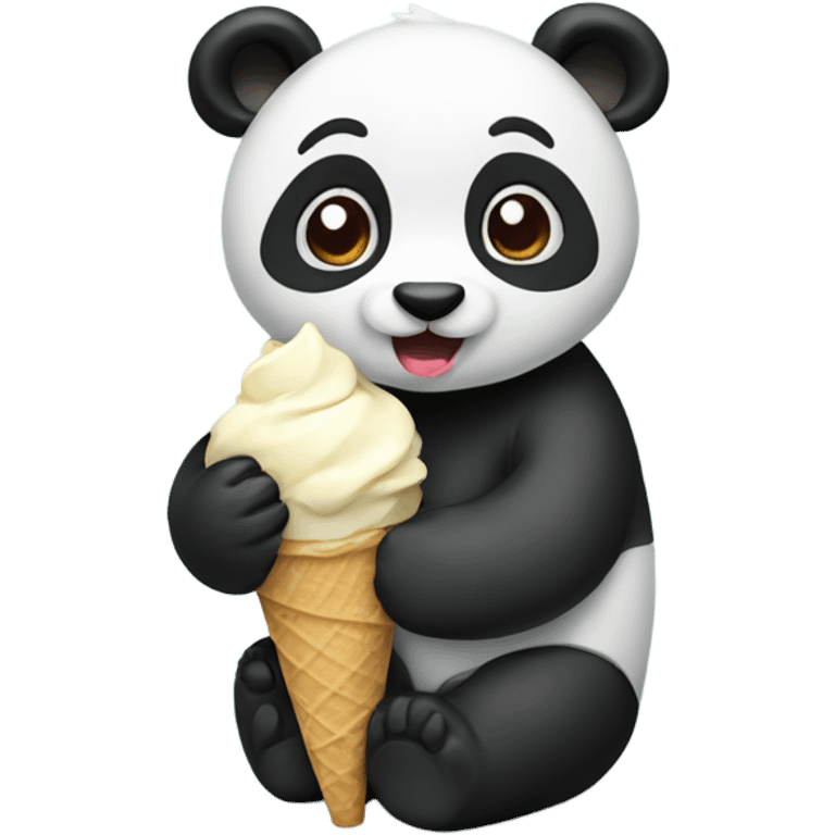 Panda eating ice cream emoji