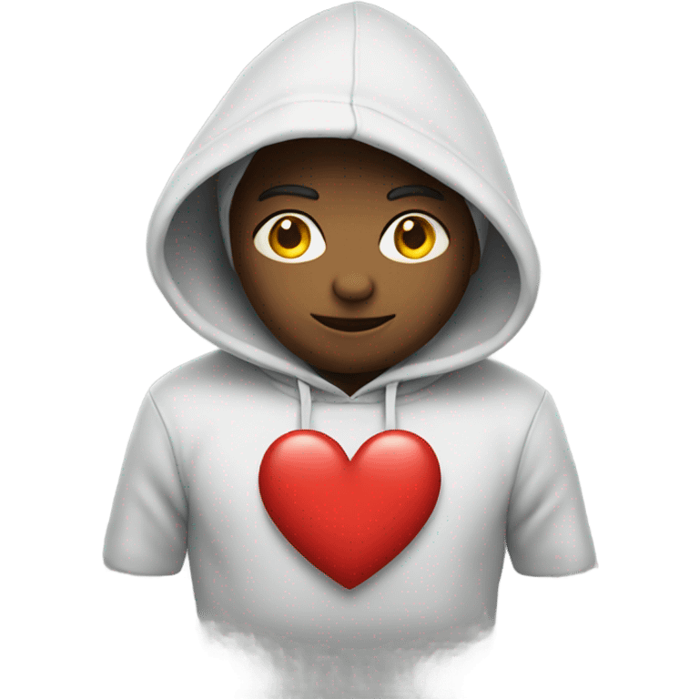 Heart wearing a hoodie emoji