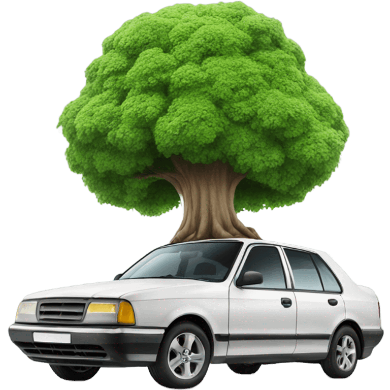 tree on top of car emoji