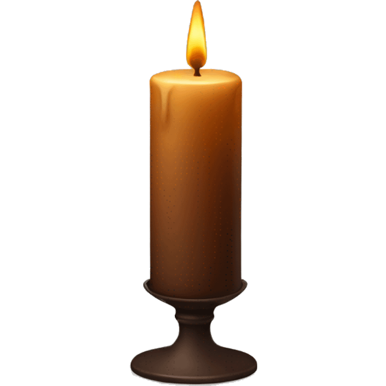 A tall brown candle in a glass emoji