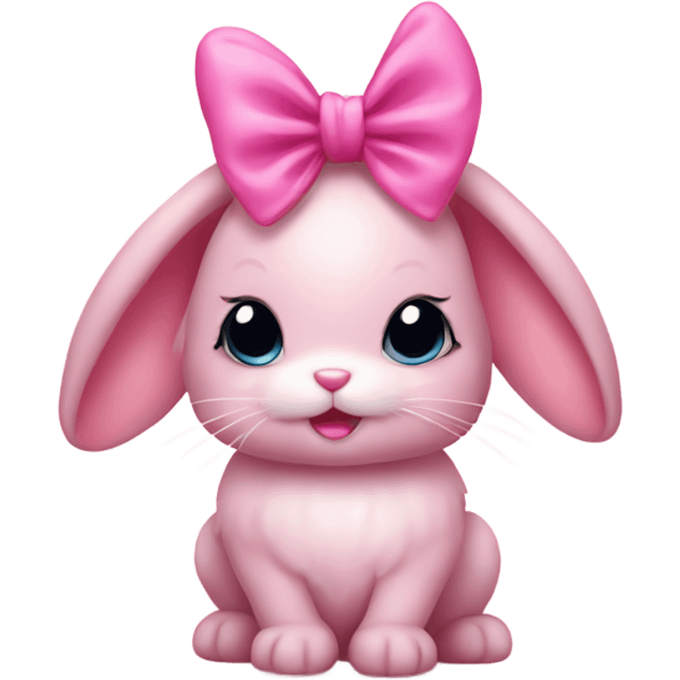 Pink bunny with pink bow emoji