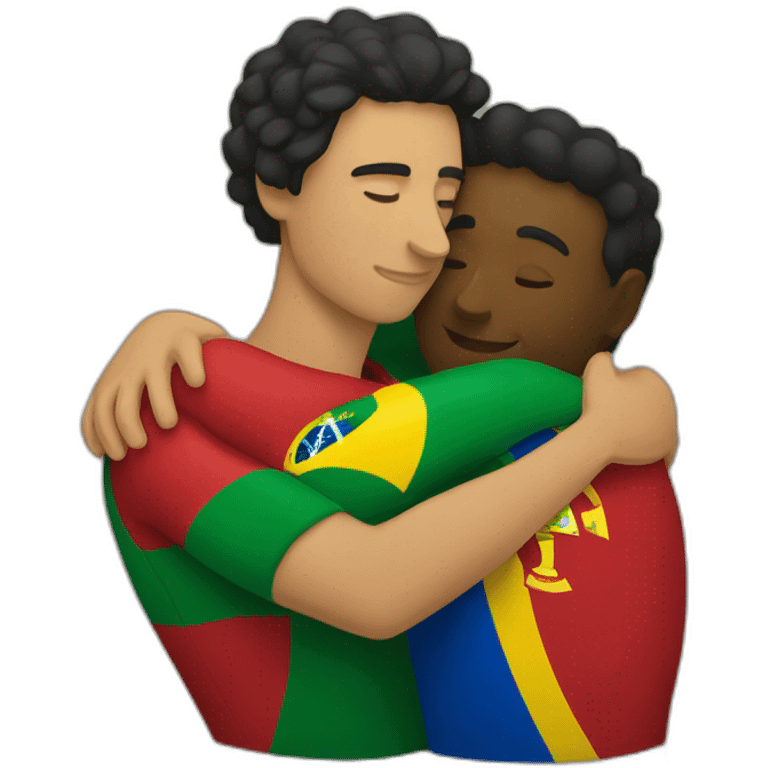 Portugal embracing brazil emoji