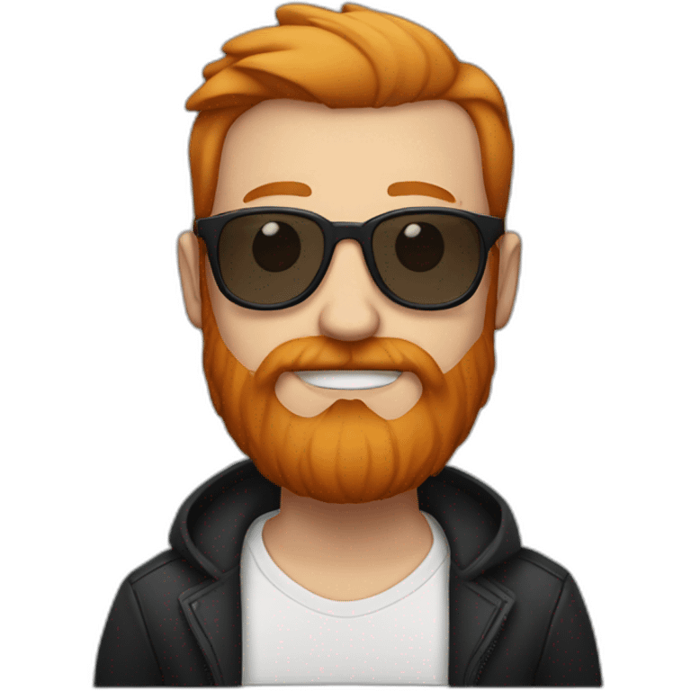 White man with dark glasses, a ginger beard and septum piercing emoji