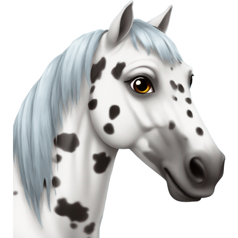 Appaloosa with grey mane one blue eye emoji