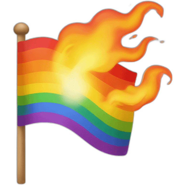 LGBT+ flag in fire emoji