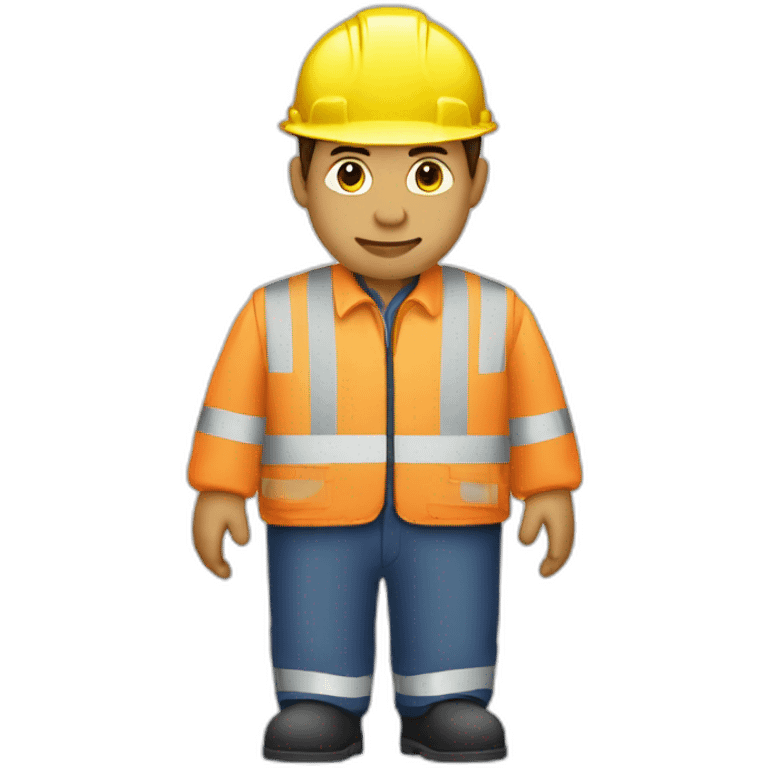 person inspecting road works normal clothes white emoji