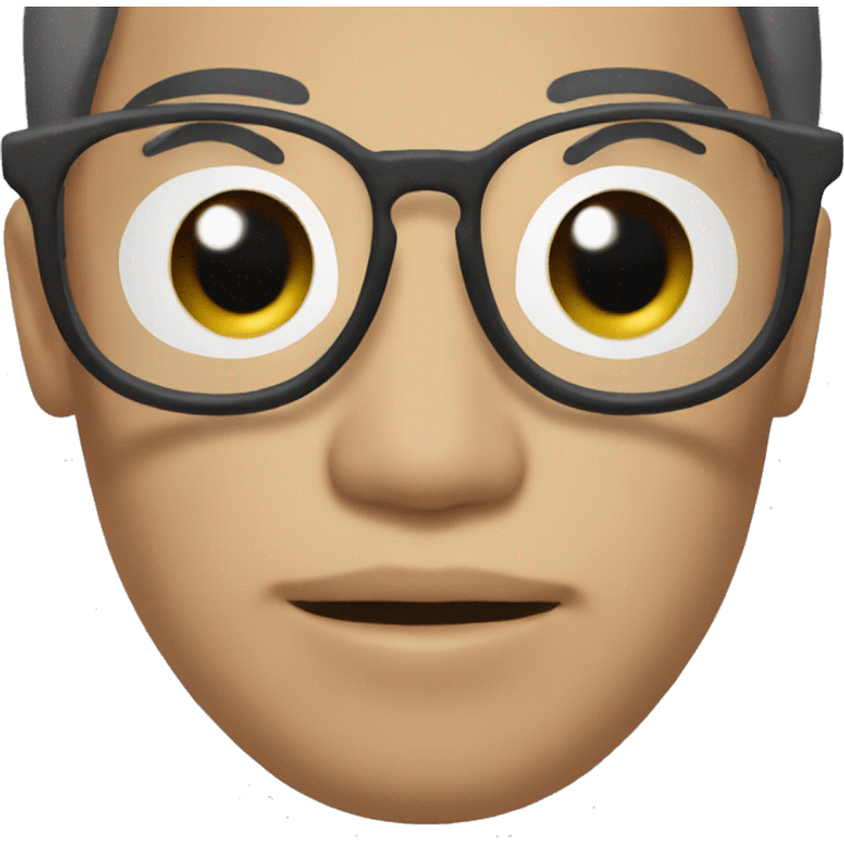 asian person with glasses with textured frigne emoji