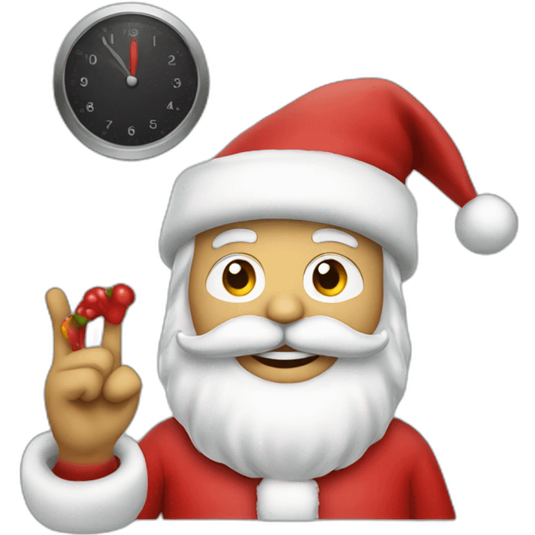 Santa with timer emoji