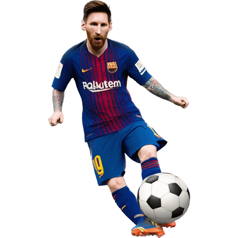 Messi kicks the ball emoji