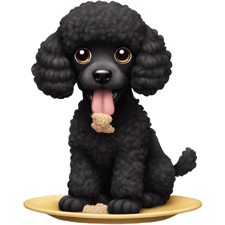 black poodle eating  emoji