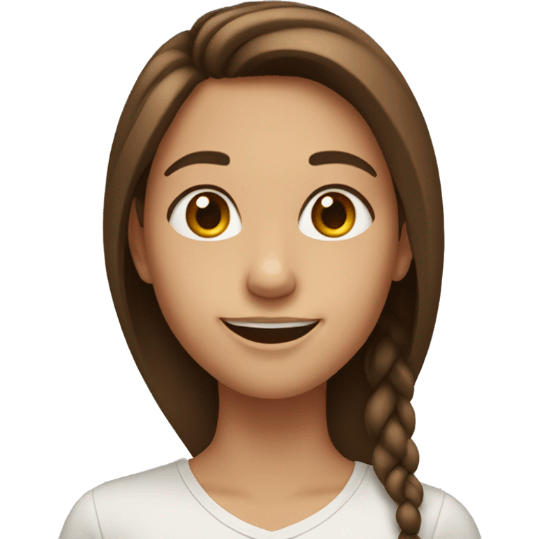 smiling girl with brown hair emoji