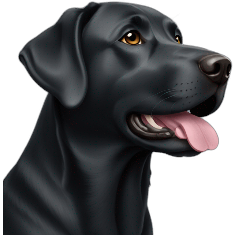 black Labrador with a slightly gray muzzle emoji