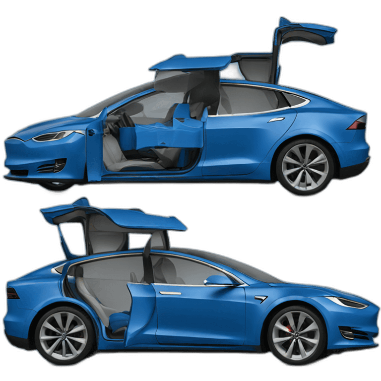 Blue Tesla car emoji