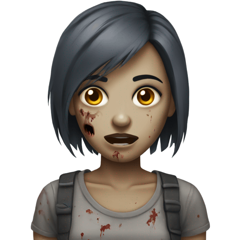 Zombie girl short hair  emoji