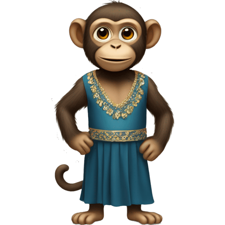 Monkey wearing a dress emoji