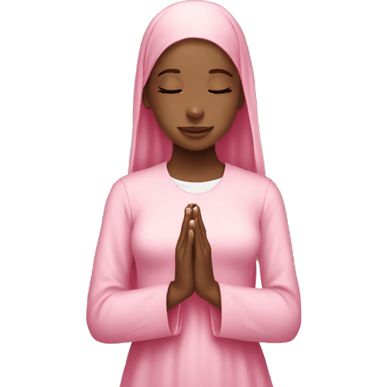 Praying girl pink girly bible emoji