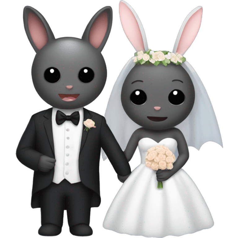 A bat and a bunny getting married  emoji