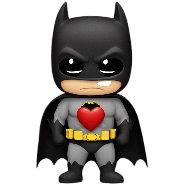 Batman kissing with a heart emoji