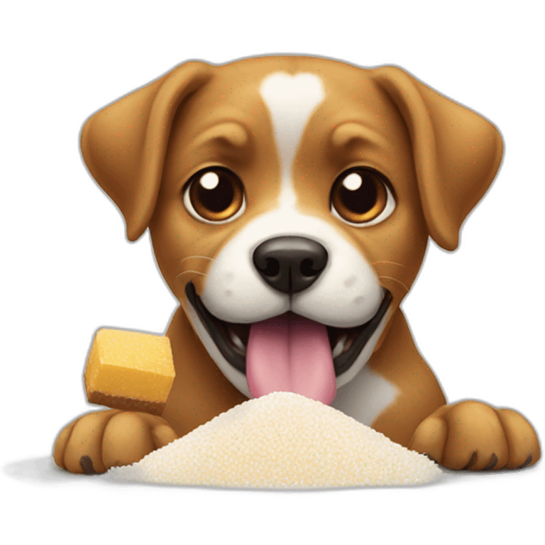 Dog eating sugar emoji