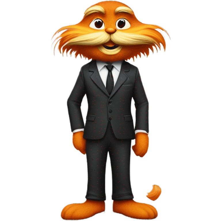 The lorax wearing a suit emoji