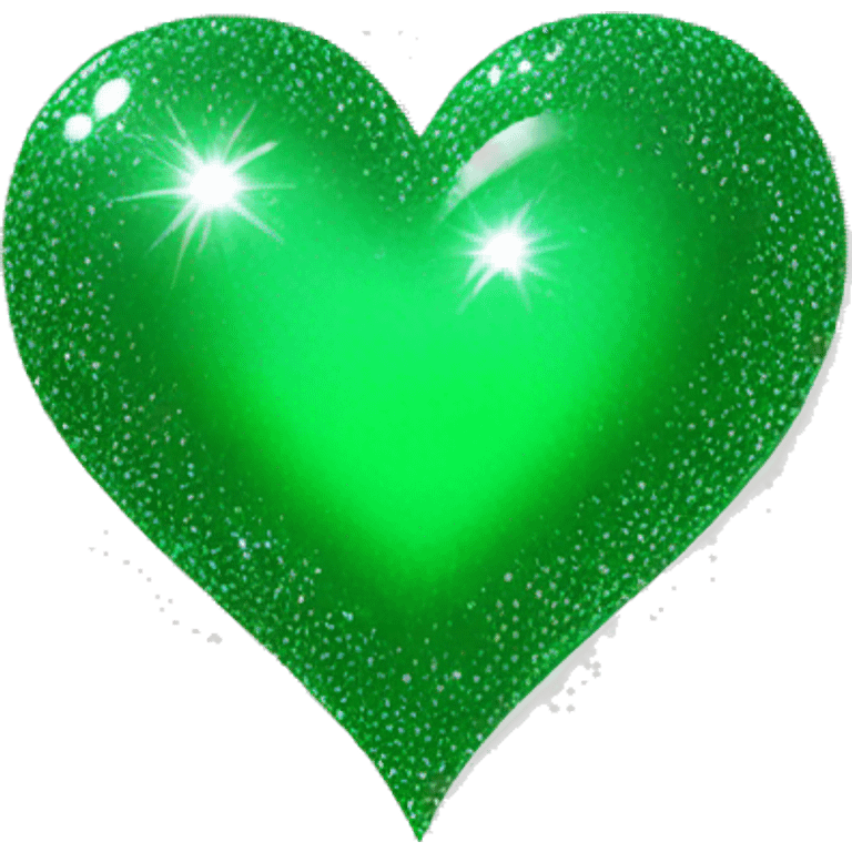 A green heart emoji with 2 sparkles emoji