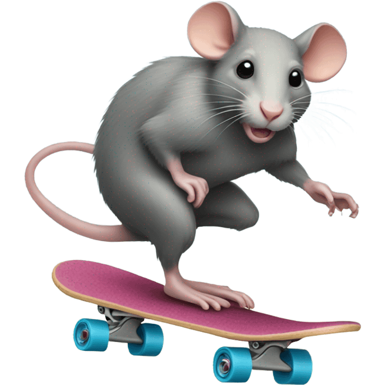 Rat ridding a skate board emoji