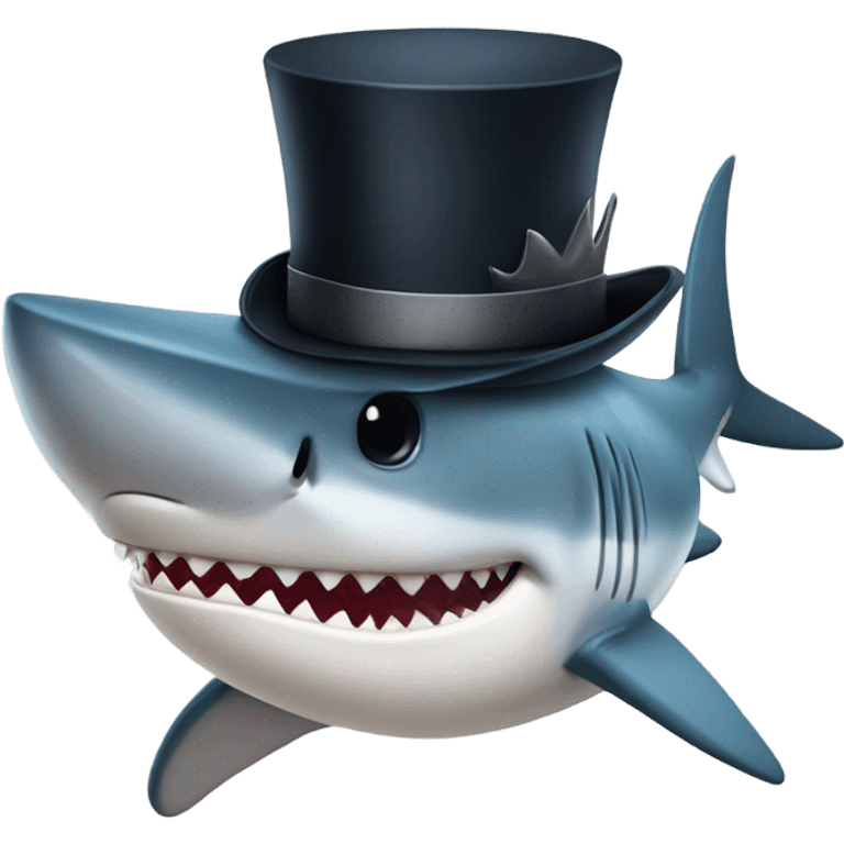 Shark wearing top hat  emoji