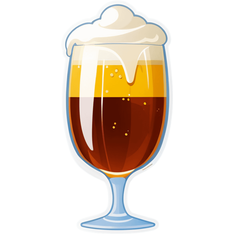 Bière dans un verre qui coule avec mousse  emoji