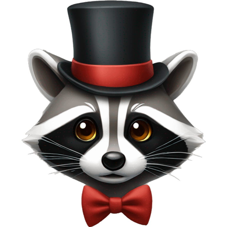 Raccoon with top hat  emoji