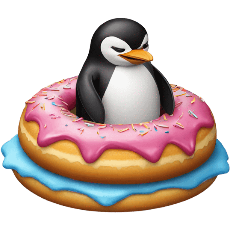 Penguin on a donut  emoji