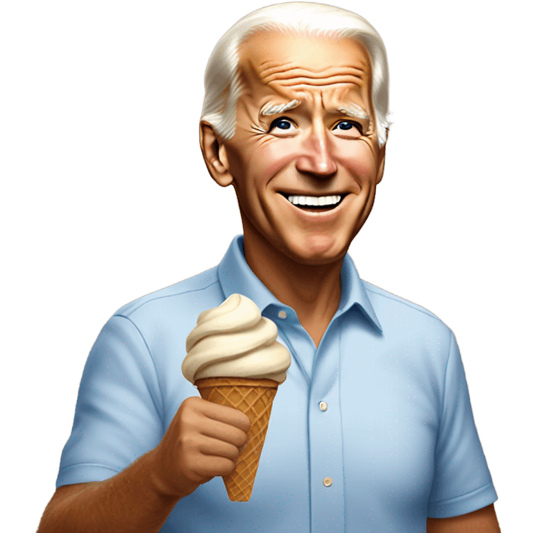 Joe Biden eating chocolate icecream cone emoji