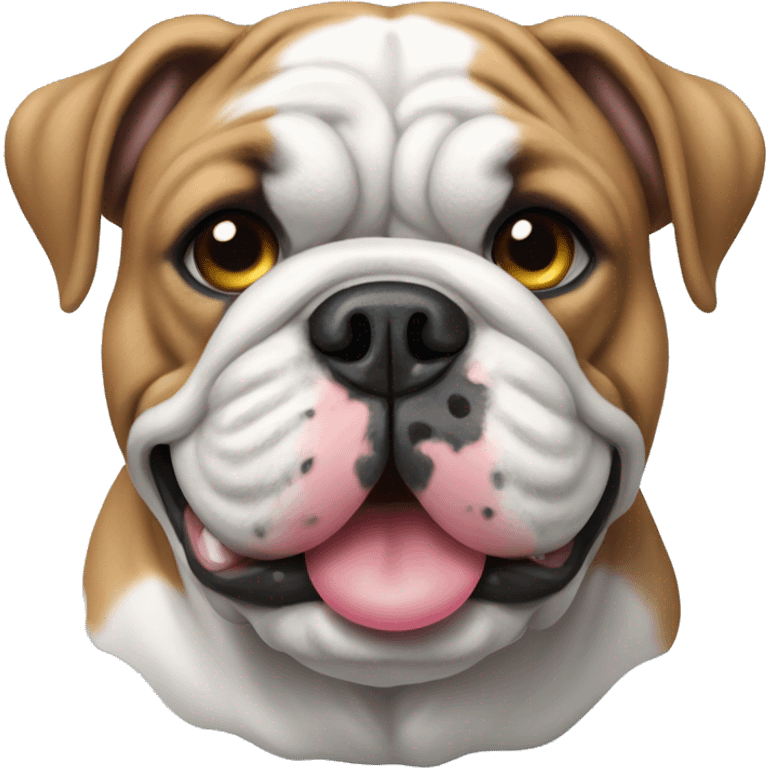 English bulldog with blue ball emoji