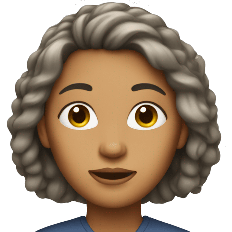 a woman with hair on her face emoji