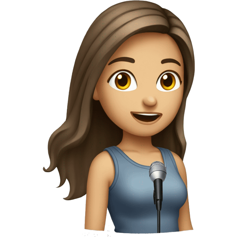 girl-with-brown-straight-hair-brown-eyes-holding microphone shirt emoji