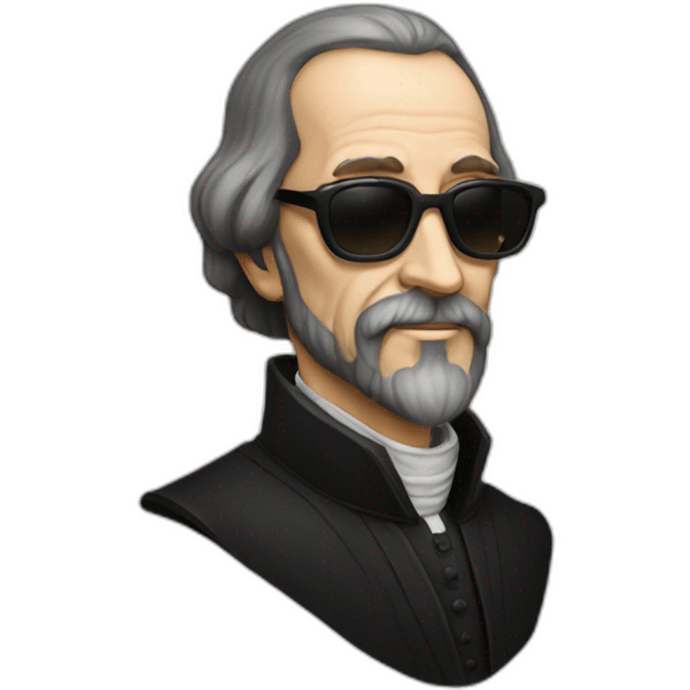 Reformer John Calvin with sunglasses emoji