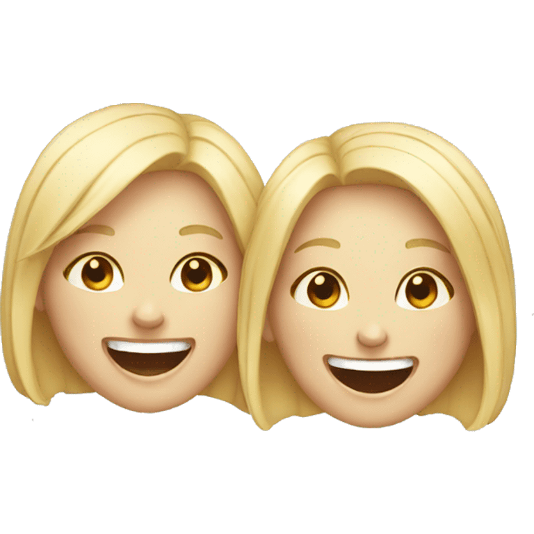 two white girls laughing emoji