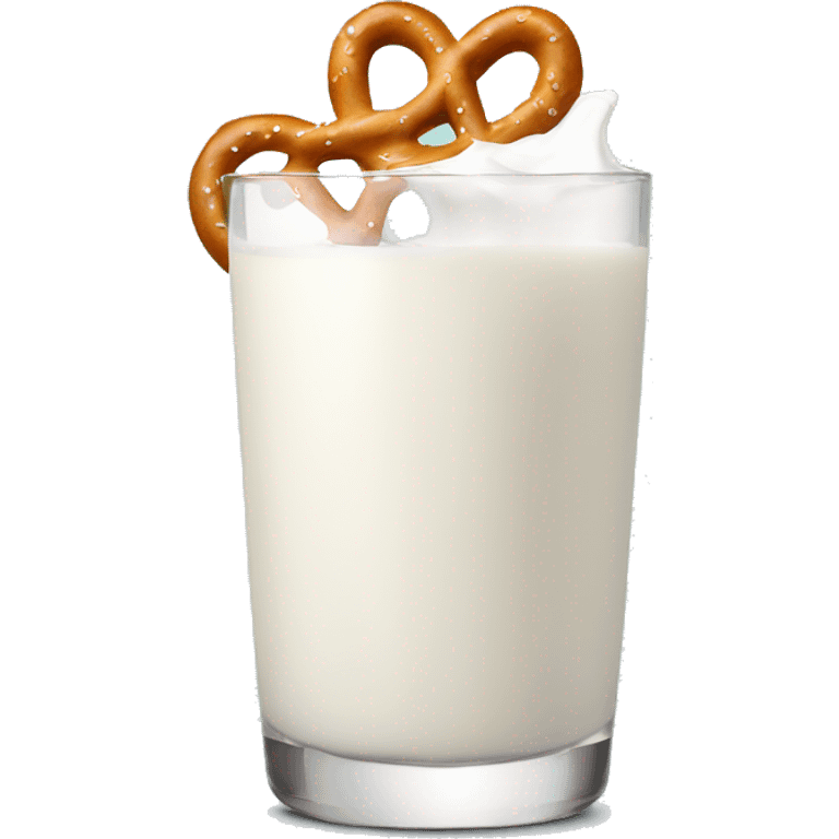 A glass of milk with a pretzel emoji