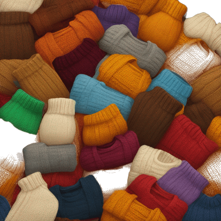 stack of fall colored sweaters emoji