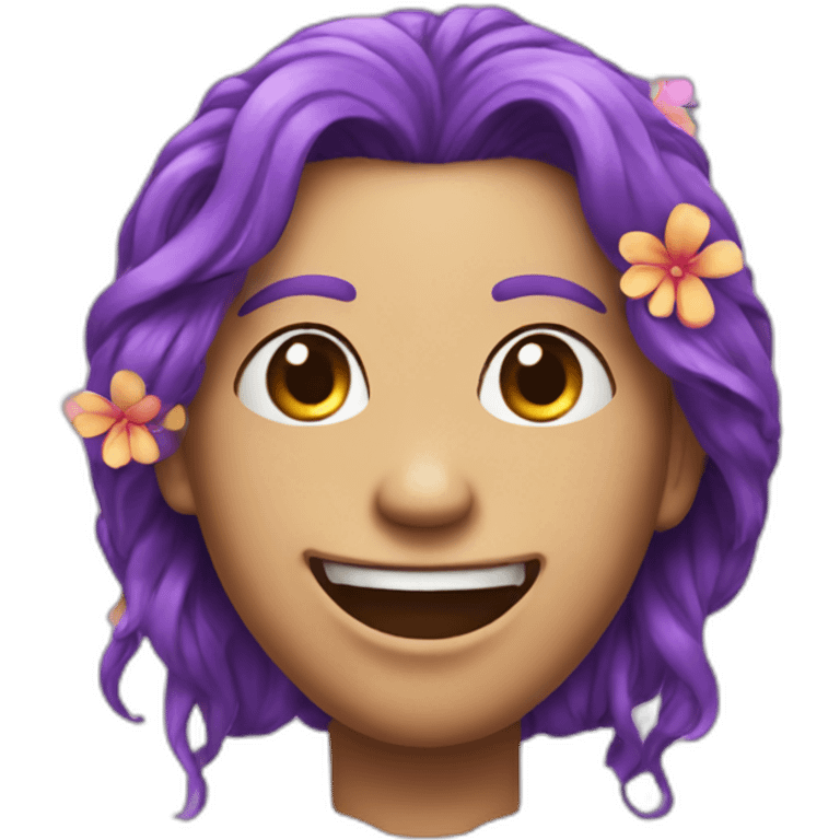 grimace with flower in hair emoji