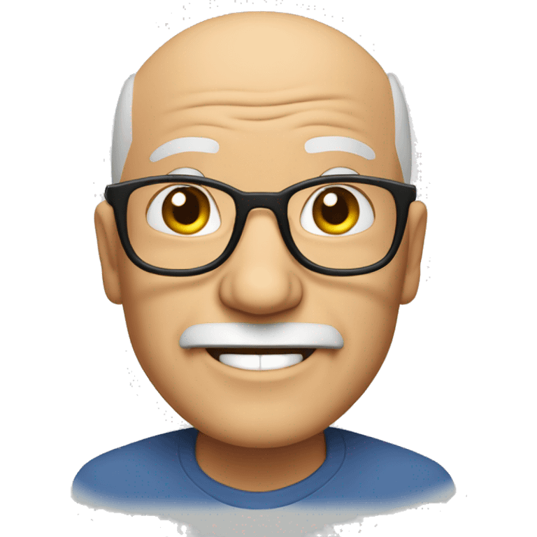 Happy Bald old man with glasses and goatee emoji