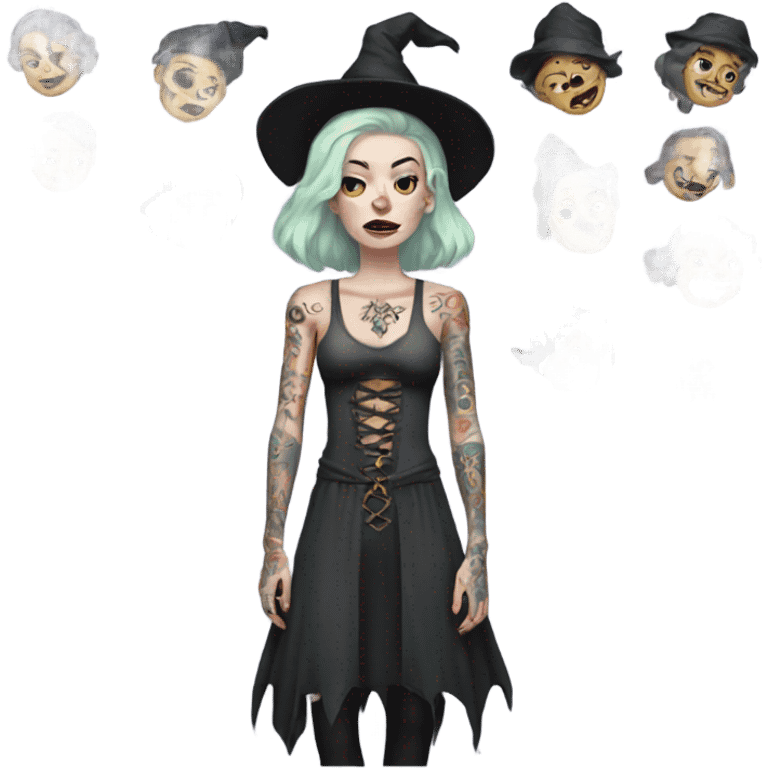 Pale Witch with lots of tattoos emoji