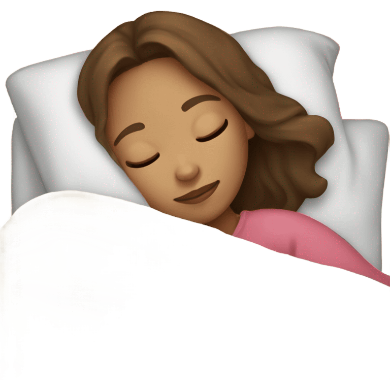 girl with brown hair and light skin sleeping with blanket on emoji