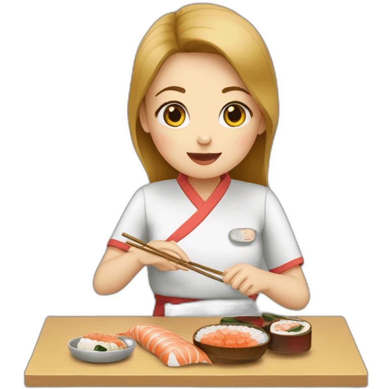 Fille qui mange sushis emoji