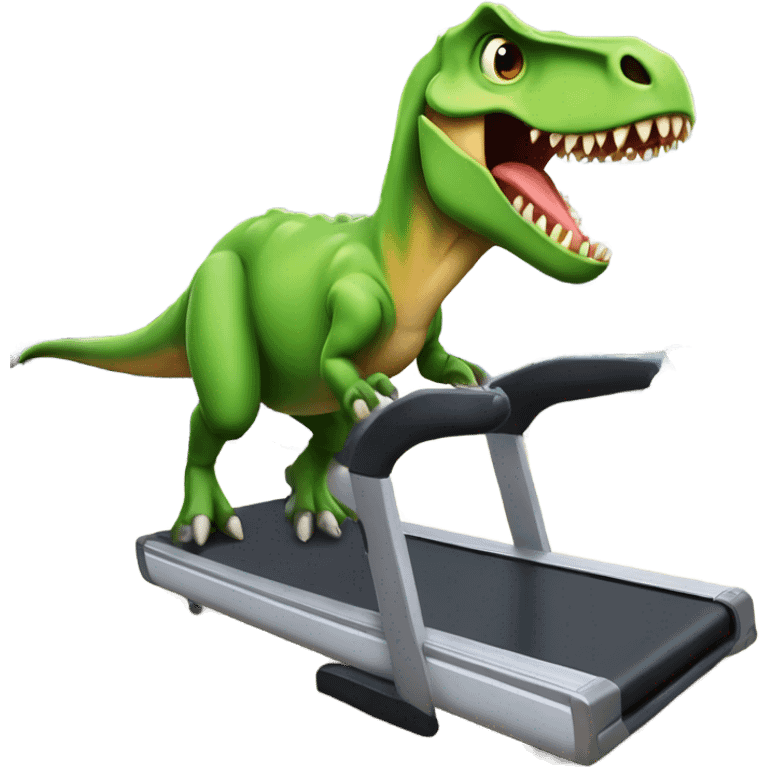 dinosaur runs on a treadmill emoji