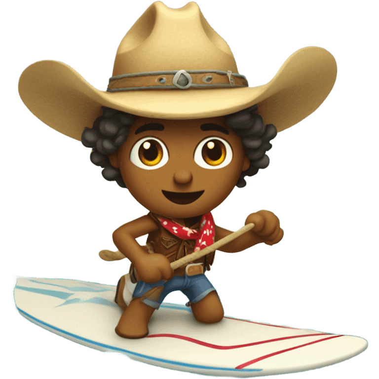 Surfing cowboy emoji