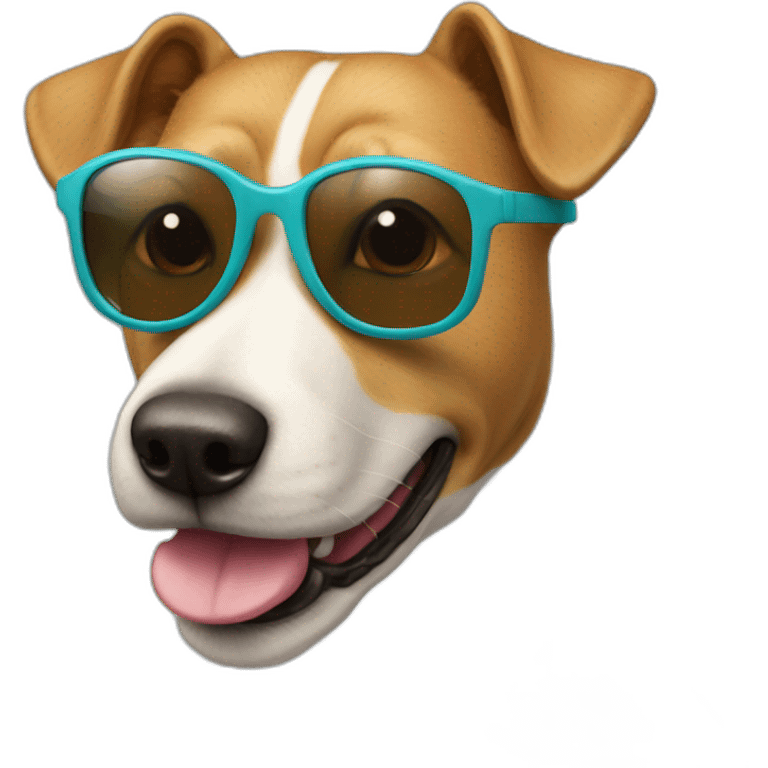 bostin terrier with sunglases emoji