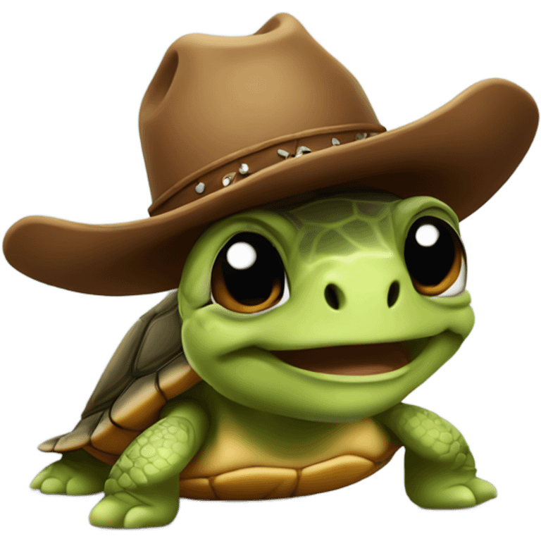 Turtle with a cowboy hat emoji