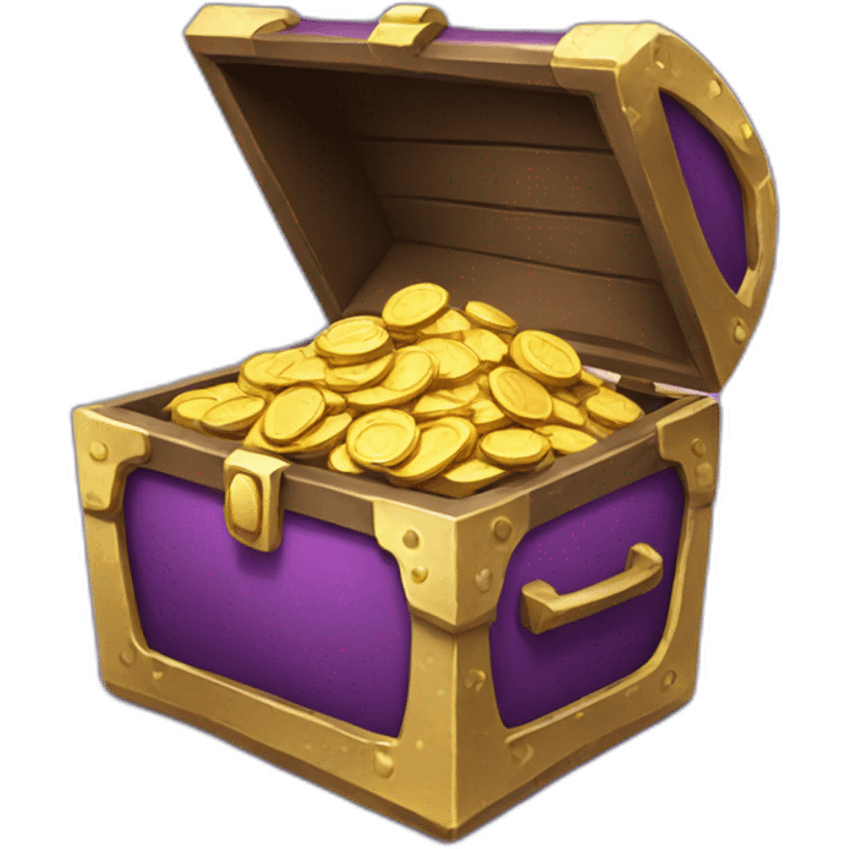 PURPLE OPENED TREASURE WITH COINS emoji