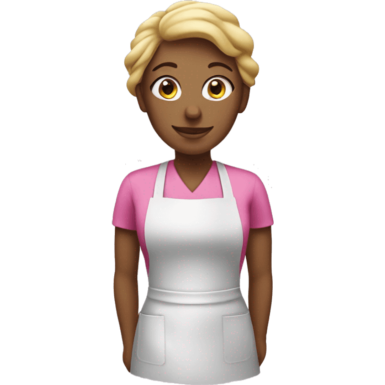 cleaner woman with pink apron emoji